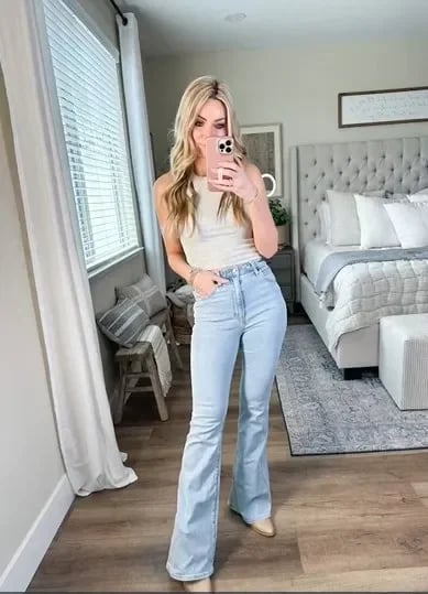 50 % Rabatt🎊-Ultrahoch taillierte Stretch-Schlaghosen