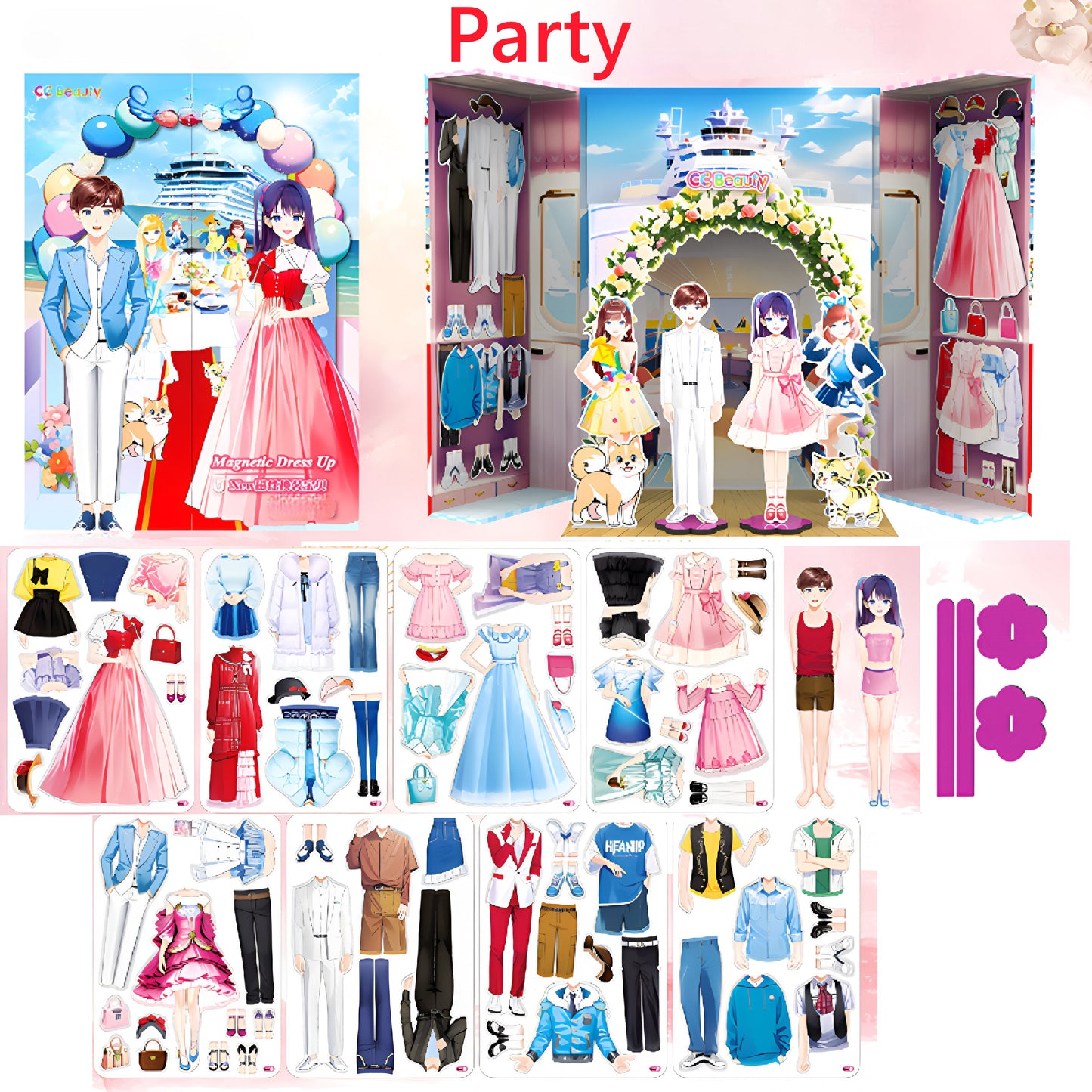 (🎁2023-Weihnachts-Hot-Sale🎁)Magnetische Prinzessin Dress Up Papierpuppe
