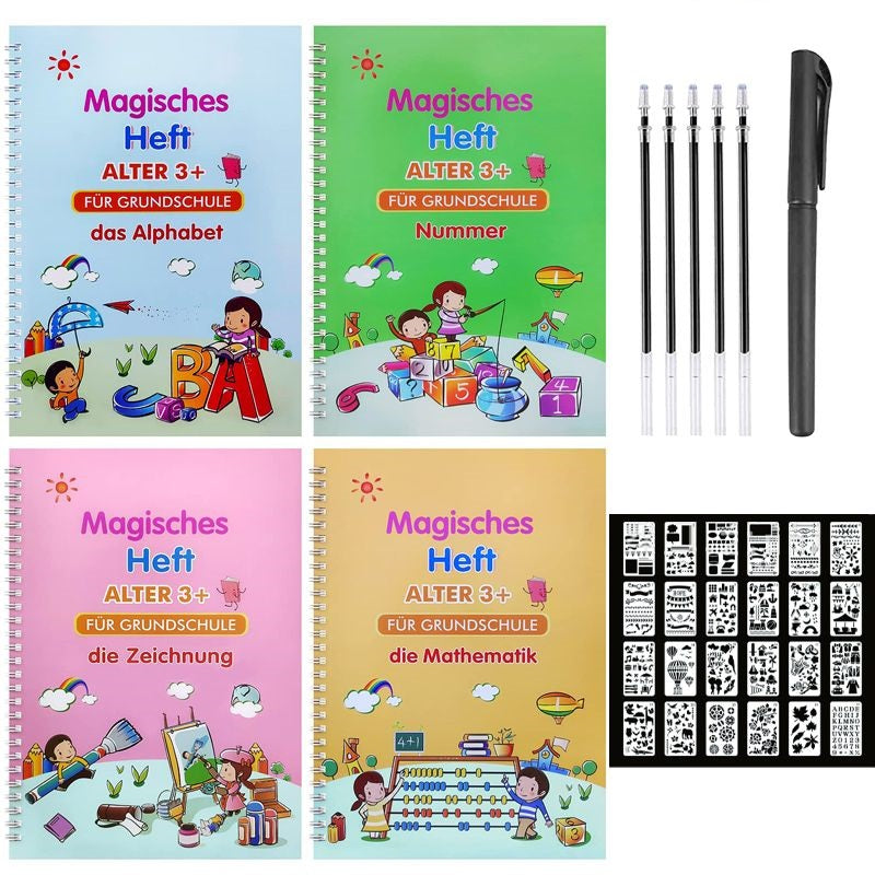 Wiederverwendbares Rillen-Übungsheftset