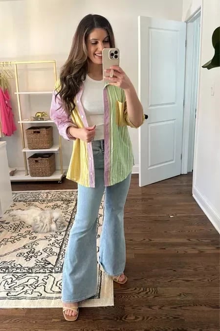 50 % Rabatt🎊-Ultrahoch taillierte Stretch-Schlaghosen