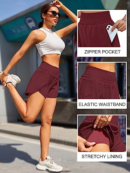Athletische Shorts für Frauen Hochtaillierte Laufshorts