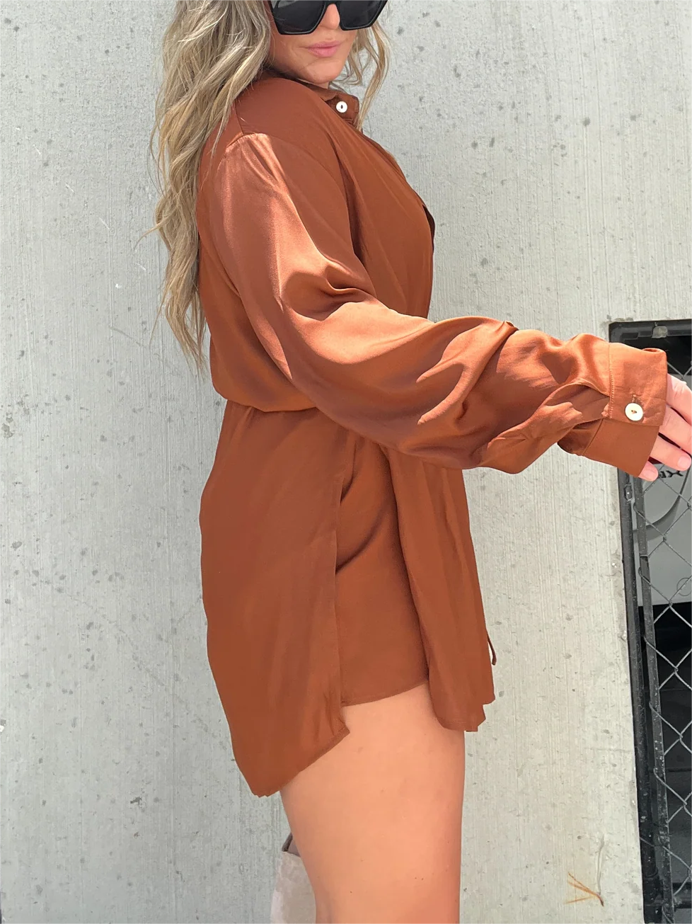 🔥2024 Neue Beförderungen🔥-Damen Unifarben Langarm Shirt Kleider