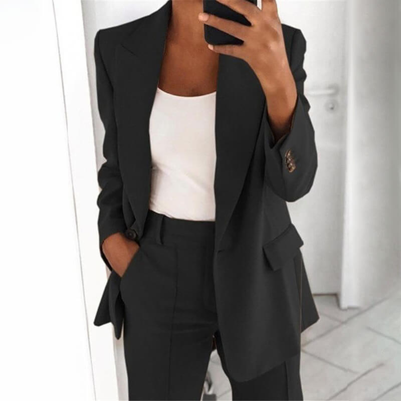 Col Lapel Cardigan Slim Veste de Costume Elégante