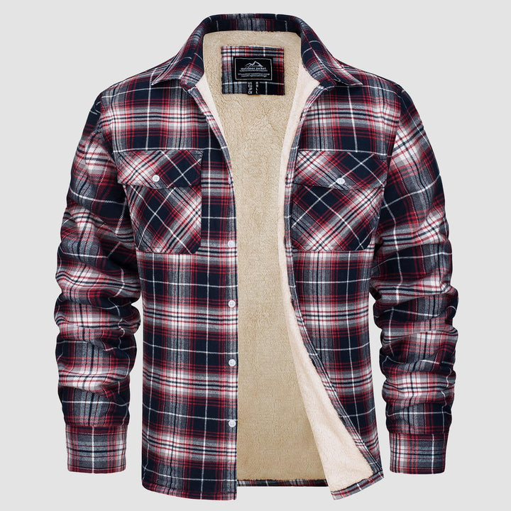 Winter Sale 49% Rabatt🔥Herren Sherpa Shirt Wollgefüttertes Flanellhemd Jacke