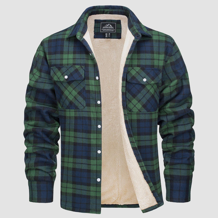Winter Sale 49% Rabatt🔥Herren Sherpa Shirt Wollgefüttertes Flanellhemd Jacke