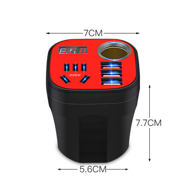 🔥50%OFF Buy 2 FREE Shipping🔥Car mounted cup type inverter converter QC charger