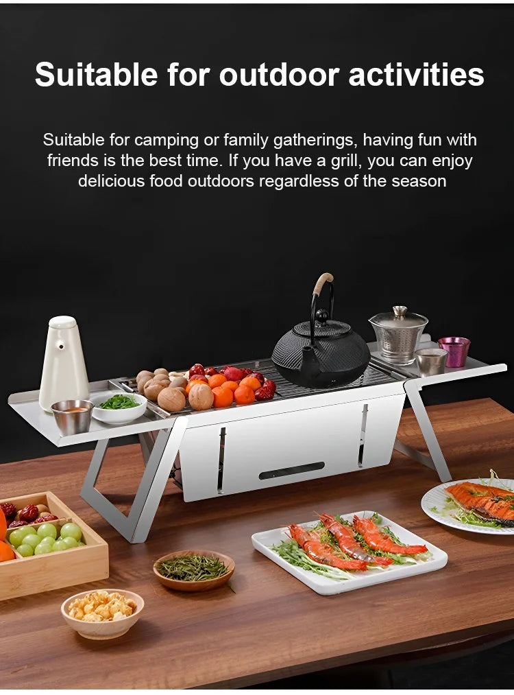 🎅Christmas grill:Portable Folding Stainless Steel Camping Grill Grate🎁