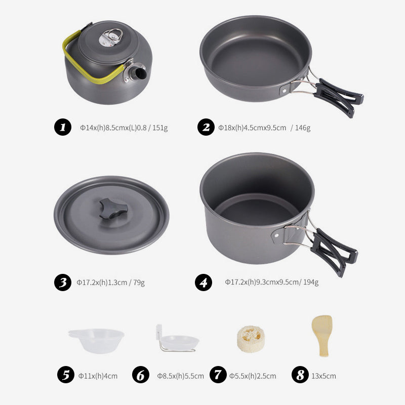 🔥Heiß 49% Rabatt⛺Aluminium Outdoor Camping Kochgeschirr Set