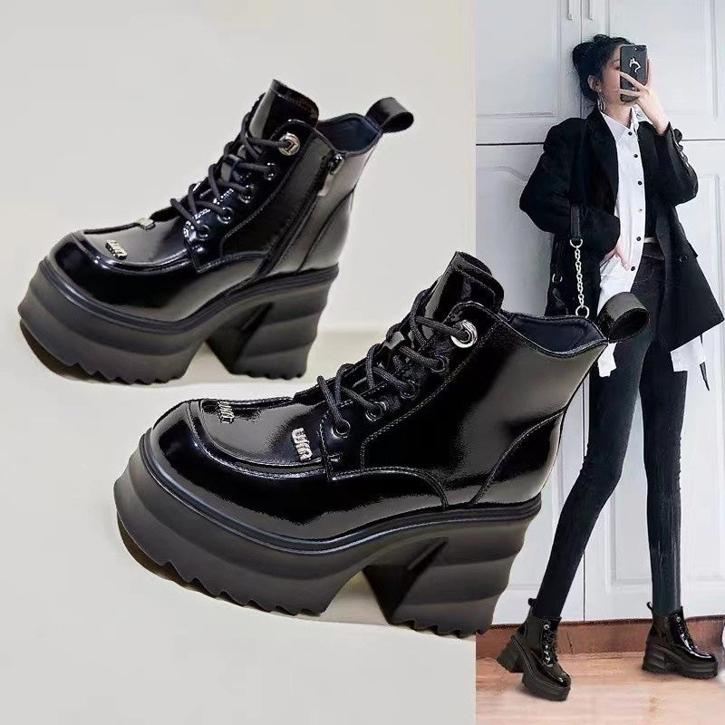 🔥Weihnachten Heißer Verkauf🎁Damenstiefel mit hohem Absatz und Reißverschluss aus Leder