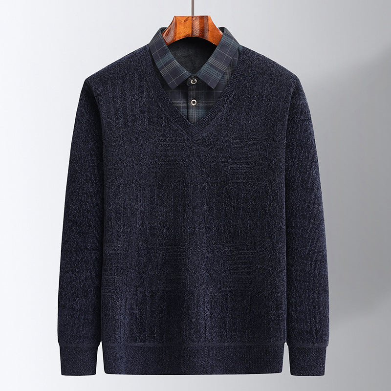49 % Rabatt🔥Heiße Geschenke🎁Herren Pullover mit Flauschfutter und Hemdkragen