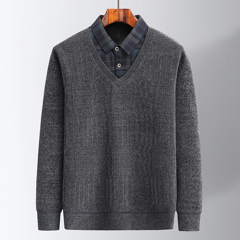 49 % Rabatt🔥Heiße Geschenke🎁Herren Pullover mit Flauschfutter und Hemdkragen