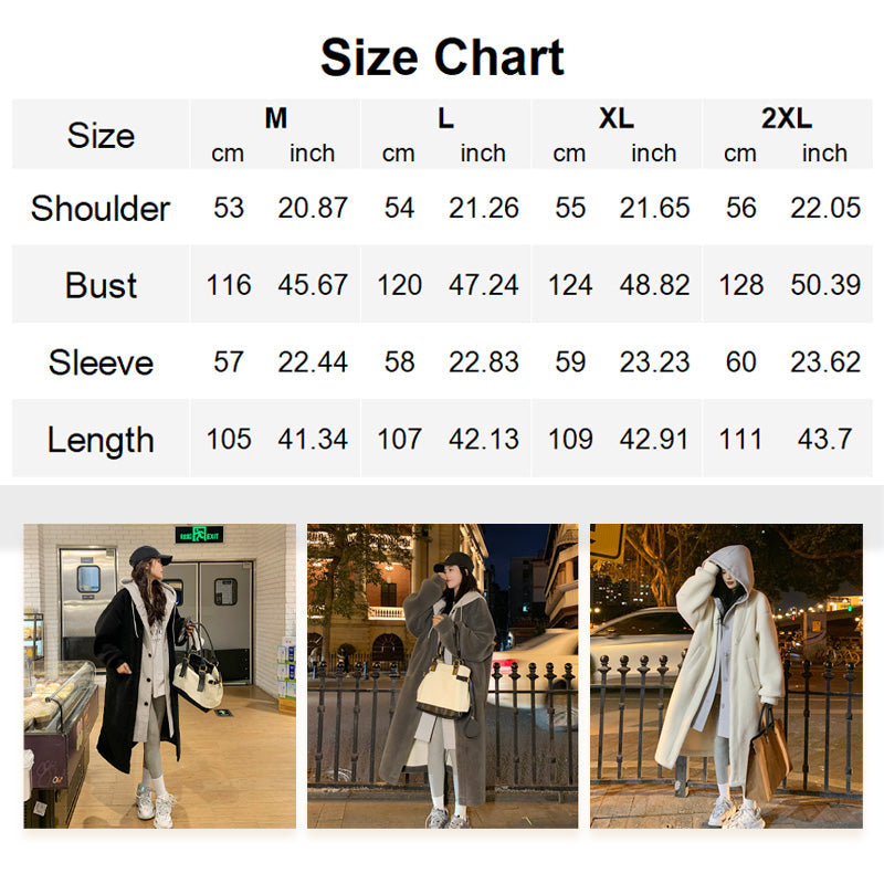 🔥✨HOT SALE🎅🎁Bestes Geschenk für sie 2-Layered Faux Lambswool Hooded Coat Jacket(42%OFF)