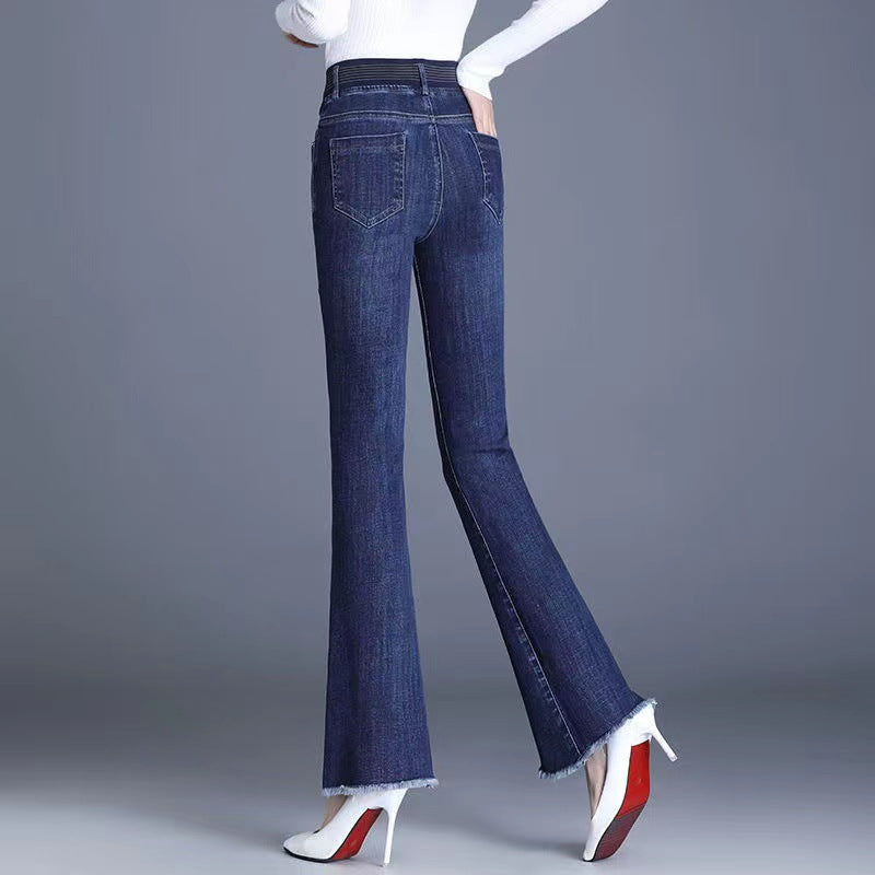 Geschenkauswahl - Elastische Jeans mit hoher Taille