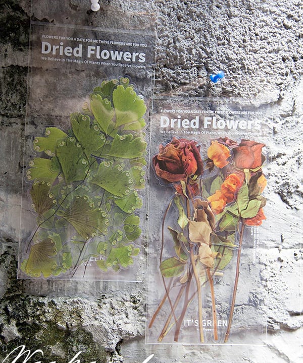 ✨Großformatige getrocknete Blumen Aufkleber Set💝