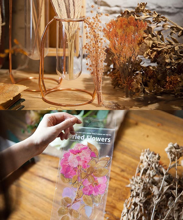 ✨Großformatige getrocknete Blumen Aufkleber Set💝