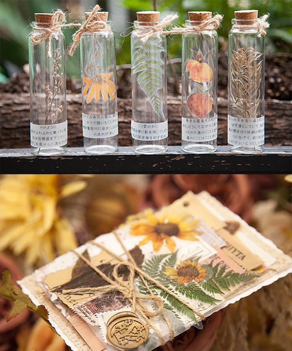 ✨Großformatige getrocknete Blumen Aufkleber Set💝