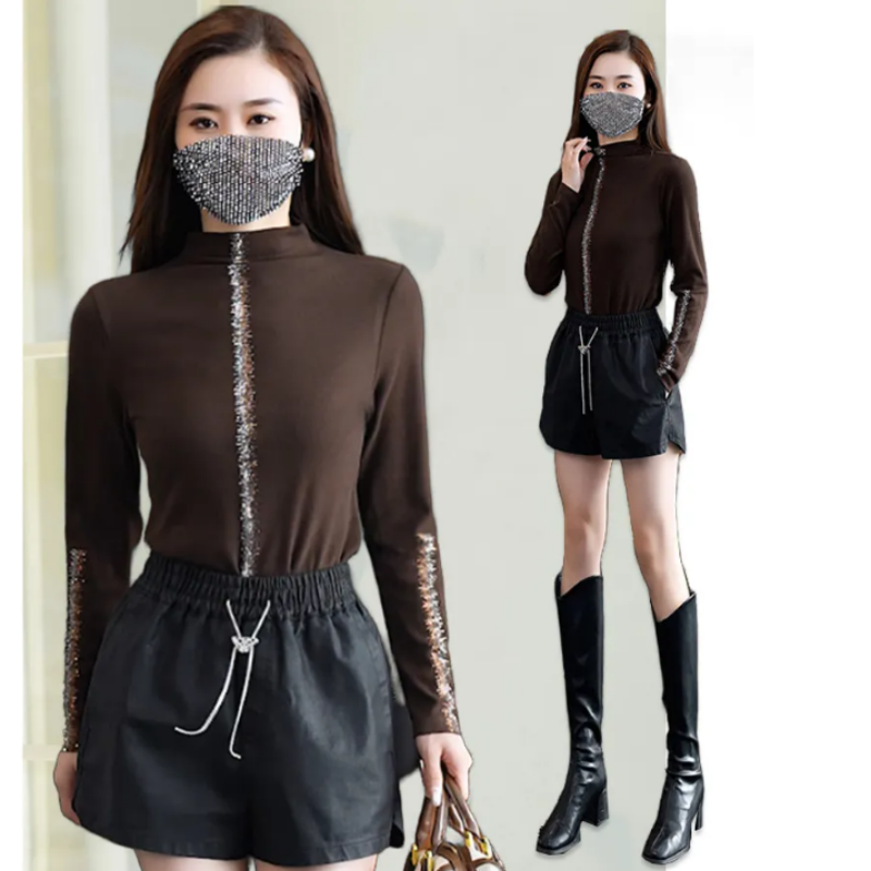 🎁Mode Funkelndes Warmes Slim Fit Unterhemd für Frauen