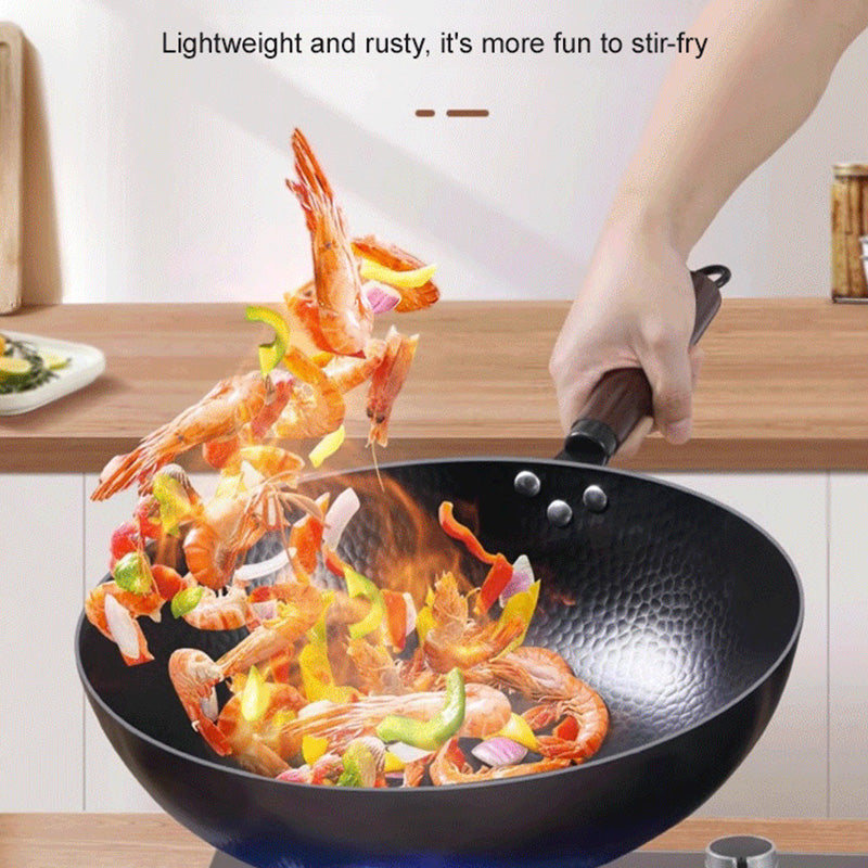 50 % Rabatt – nur heute! 🔥🔥🔥Unbeschichtete, antihaftbeschichtete Bratpfanne aus Eisen🔥🔥🔥