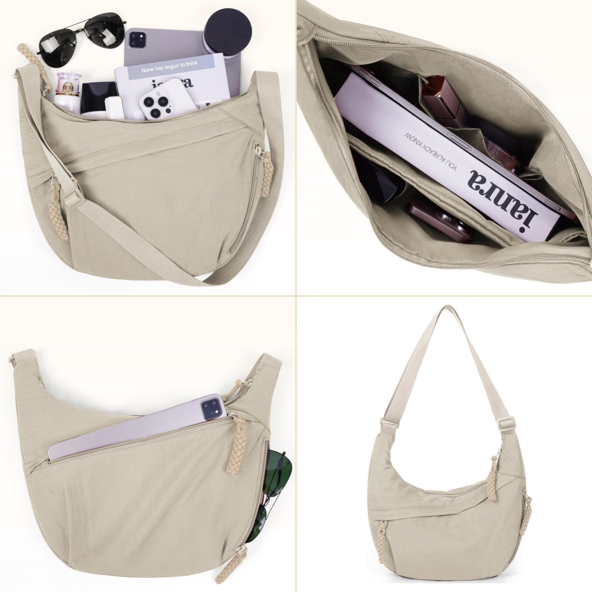🎉Heiße Verkäufe - 50% OFF😍Designer Direktverkauf👜Damen Mode einfarbig Nylon Crossbody Hobo Tasche