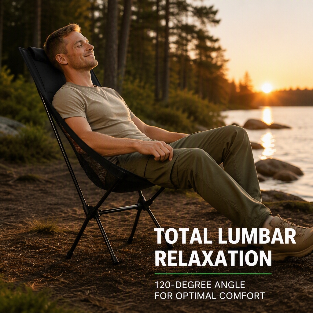 🪑 Campingstuhl, tragbar und leicht, bequem, klappbarer Schaukelstuhl mit Tragetasche für Camping, Wandern, Terrasse, Angeln, Belastbarkeit bis zu 113 kg, Campingliege, klappbarer Stuhl