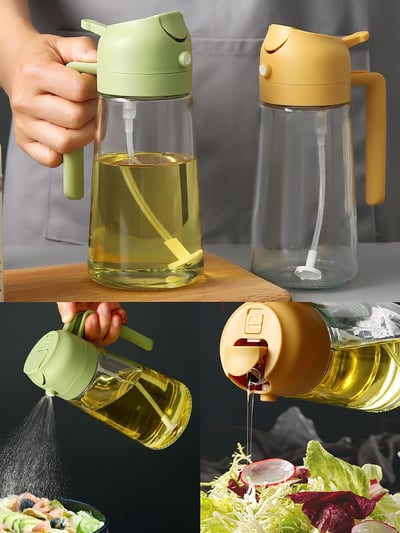 🍾🍾Unverzichtbar für jeden Haushalt✨💕2-in-1-Sprühflasche und Ölspender aus Glas