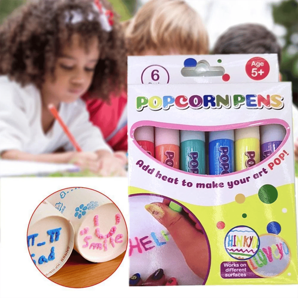 🔥HEISSER SALE 2026🔥💥50.000+ VERKAUFT!🎄🎁Magische Popcorn-Stifte mit Blaseneffekt, wärmeaktivierte Popcorn-Stifte, DIY-3D-Kunstmarker für Kinderbastelprojekte