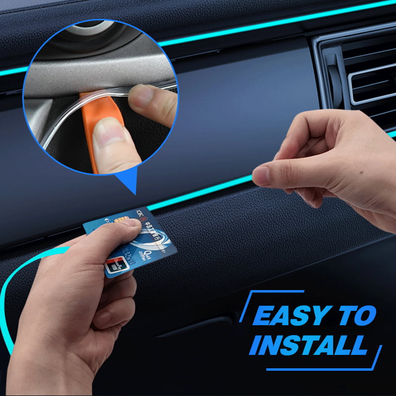⏳Zeitlich begrenztes Angebot⏳ Flexible USB-Ambientebeleuchtung fürs Auto – 5 V, zuschneidbarer Lichtleiter in 1, 2 oder 3 m und neun Farben