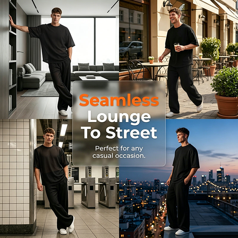 👔 2-teiliges Set: Herren-T-Shirt & weite Hose – Trendig, bequem & sofort tragbar 💥