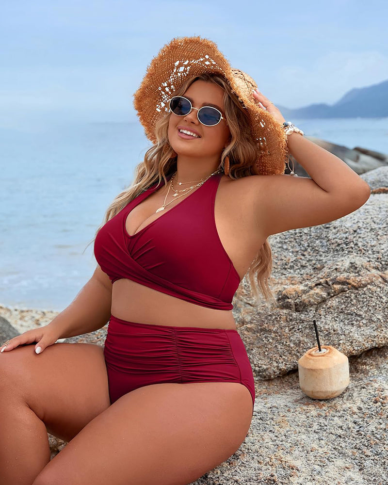 🏖️HEISSER VERKAUF 49% RABATT🏝️Buikcontrole Badpakken Bescheiden Hoge Taille Bikini Sets👙
