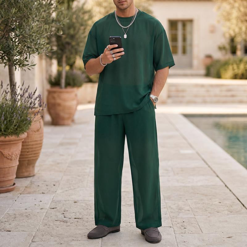 👔 2-teiliges Set: Herren-T-Shirt & weite Hose – Trendig, bequem & sofort tragbar 💥
