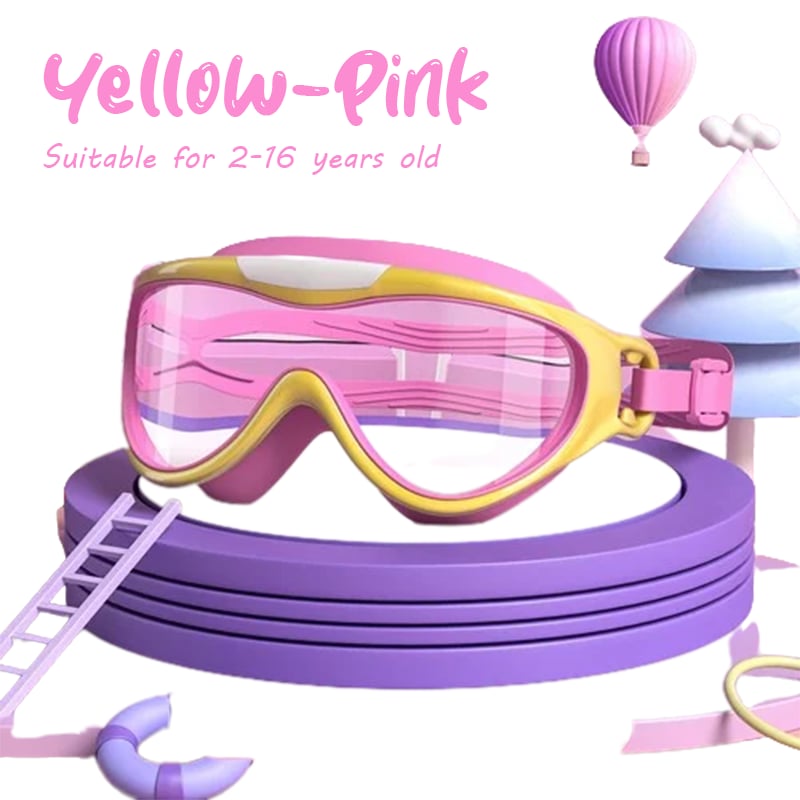 🔥HD-Schwimmbrille für Kinder mit großem Rahmen, wasserdicht und beschlagfrei