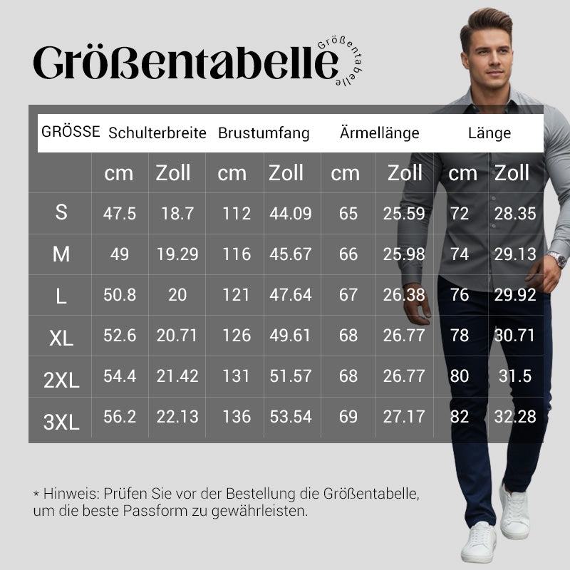 🔥Black-Friday-Mega-Angebot – 50 % Rabatt!🔥Herren Langarmhemd mit Stehkragen in Uni