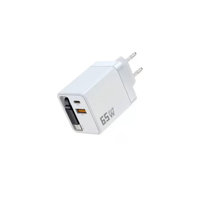 3-in-1-GaN-Ladegerät, 80 W MAX skalierbares Schnelllademodul mit Typ-C-Kabel und 2 USB-Anschlüssen
