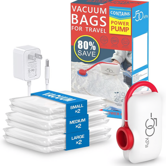 🎁 Hot Sale 50% OFF 🔥6er-Pack elektrische USB-Vakuum-Kompressionsbeutel – Platz sparen, leicht reisen!