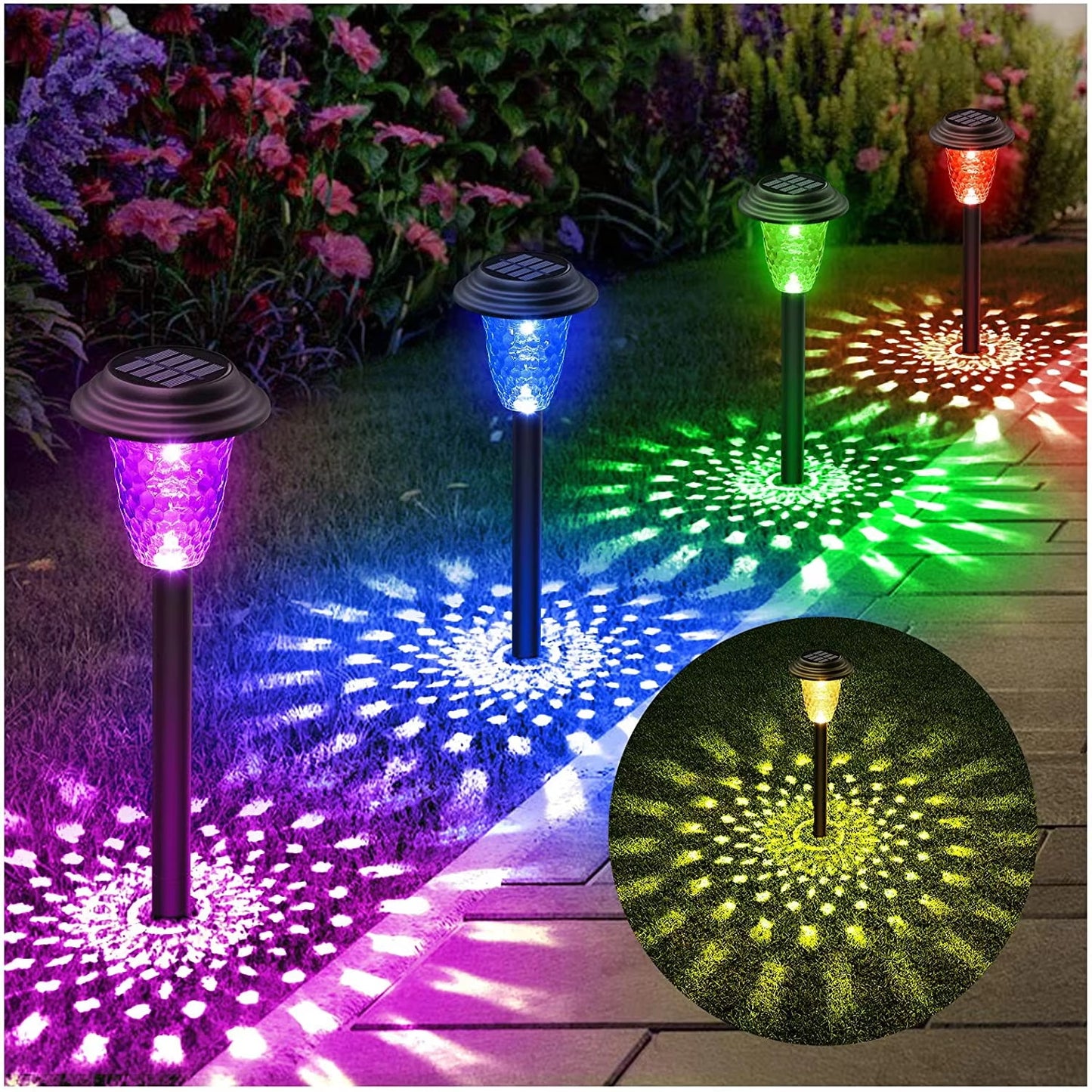 RGB-Solarleuchten für Gartenwege