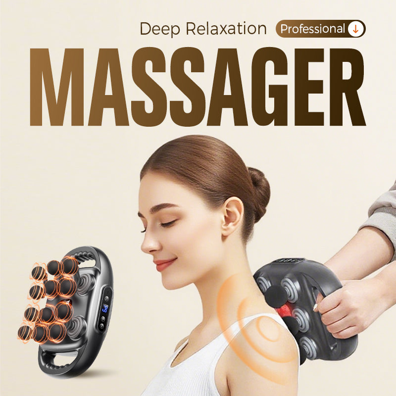 🔥🎁 Neu eingetroffen – 50 % reduziert: Multifunktionales, automatisches 12-Kopf-Muskelmassagegerät