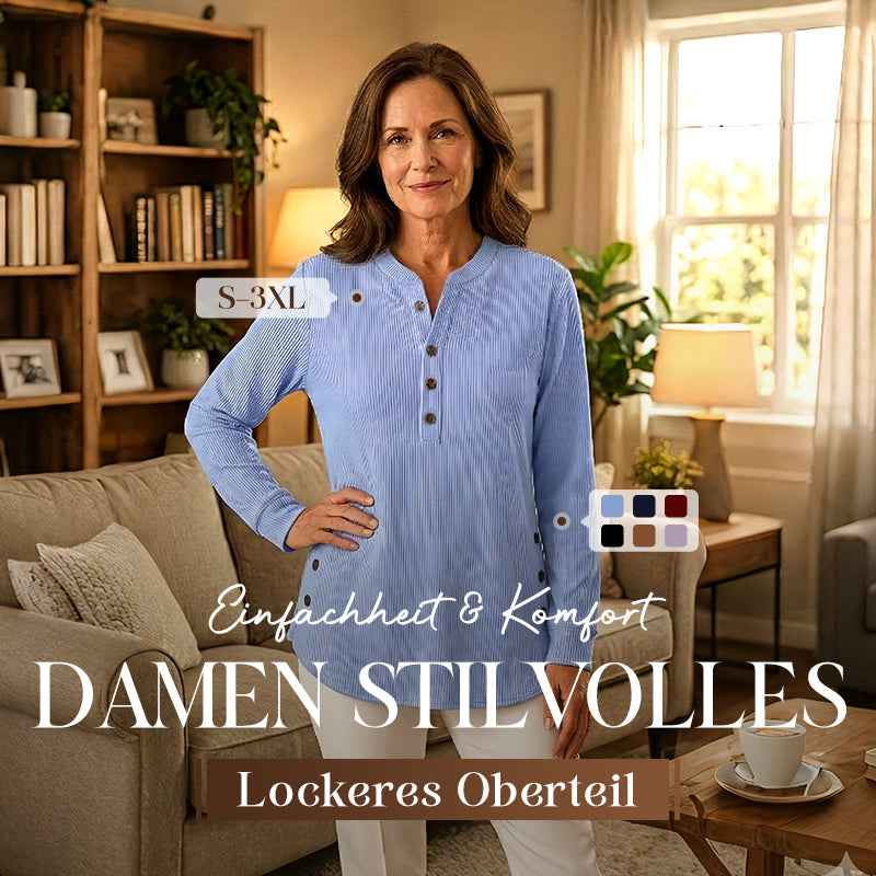 👔 Zum Halbpreis – 50% gespart! 🔥Damen Cordbluse mit Henley-Ausschnitt——Ihr Allrounder für jeden Anlass