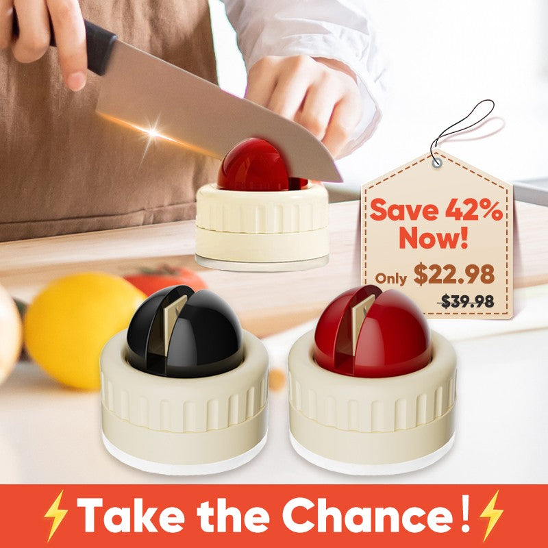 📢⏰ 50% RABATT! 🔪 Mini-Messerschärfer mit Saugnapf – 2 Schleifstufen, für alle Messer, 10 Sekunden 🧲✨