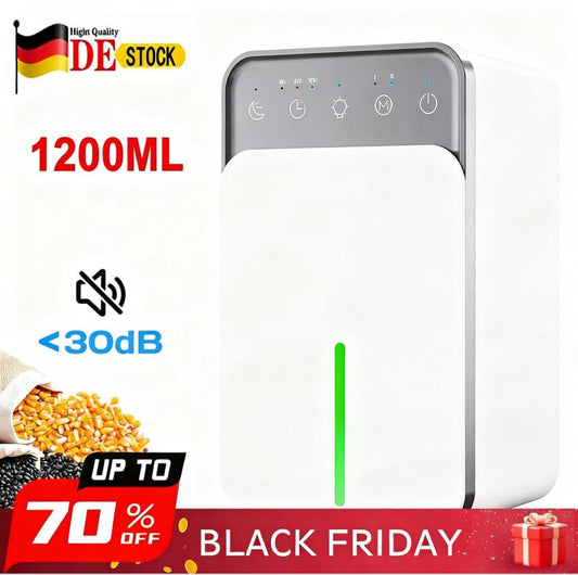 📢📢60 % Rabatt!! ⏰Ntelligent Entfeuchter - 220V mit Mehrfarbigen LED-Lichtern & Auto-Timer - Niedrige Energie & leiser Betrieb - Ideal für Schlafzimmer und Keller