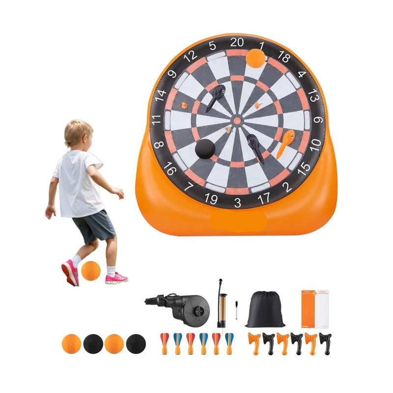 🎯⚽️Aufblasbare Fußball-Dartscheibe, riesige Fußball-Dartscheibe, kommt mit 2 Fußbällen und Luftpumpe, lässt sich in 3 Minuten installieren, ideal für große Gartenspiele.