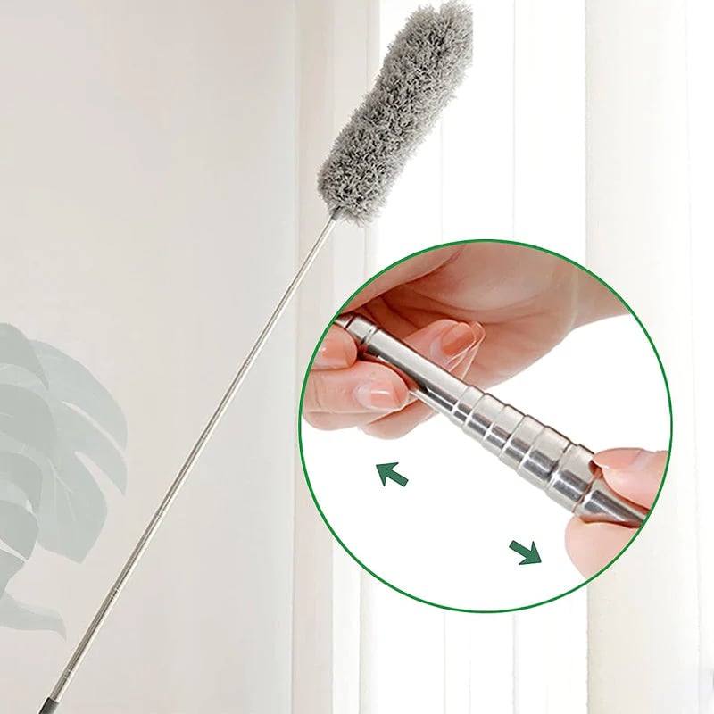 🧹Teleskop-Staubwedel mit flexiblem Mikrofaser-Kopf für Decken und schwer erreichbare Stellen