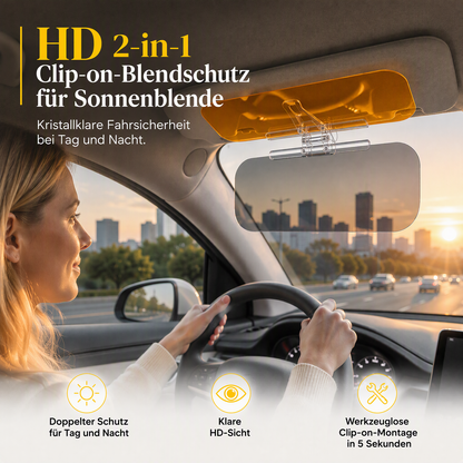🎉💖Über 80.000 Mal verkauft!⚡🚗Auto Tag- & Nachtblende – Starker Blendschutz gegen tiefstehende Sonne & Fernlicht