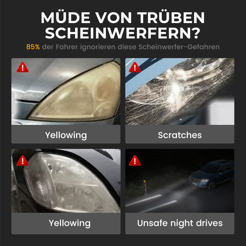 🔥Begrenztes Angebot - 180ml Professioneller Autoscheinwerfer-Restaurator mit Schwamm (50% RABATT)