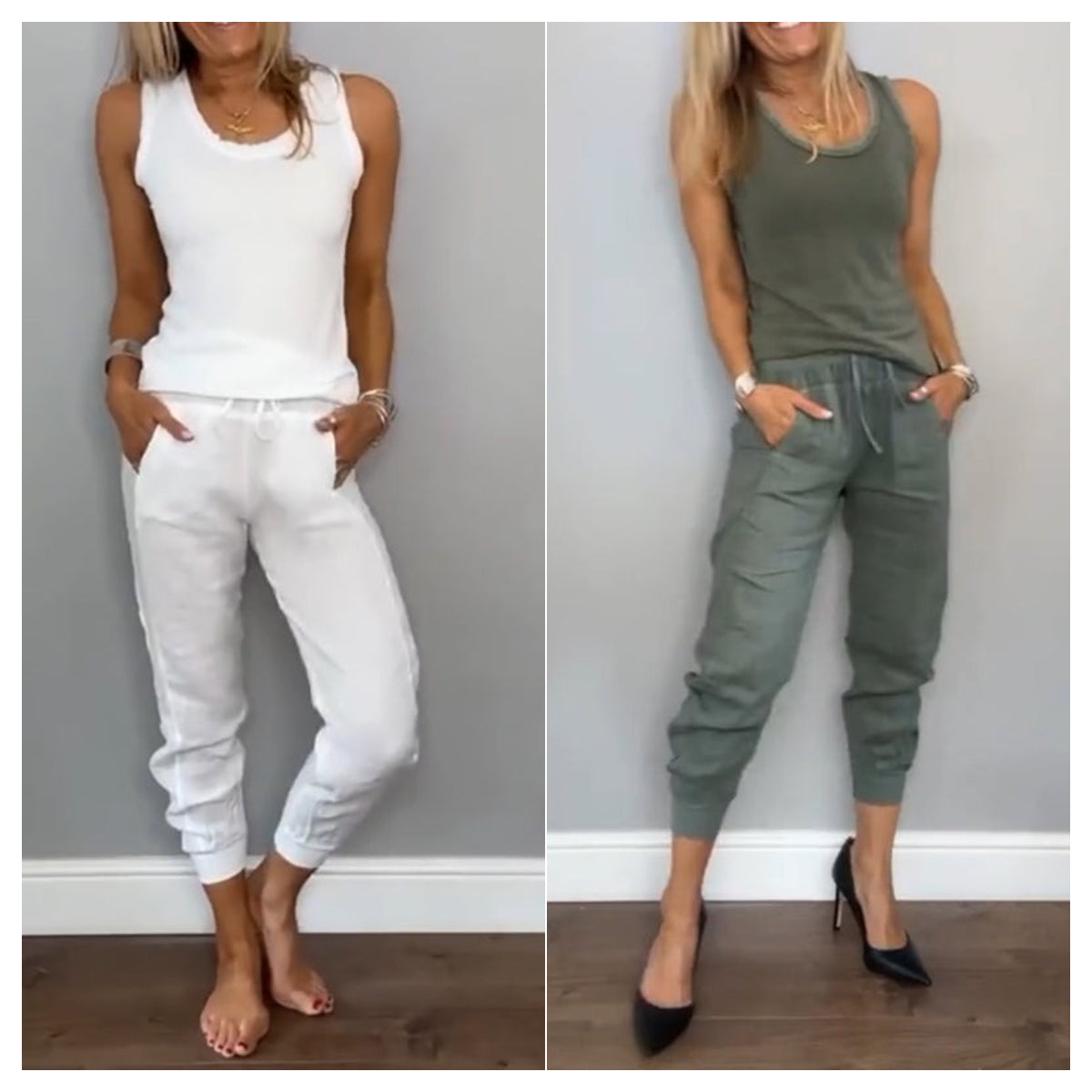 🌿Zweiteiliges Set in Volltonfarbe für Damen
