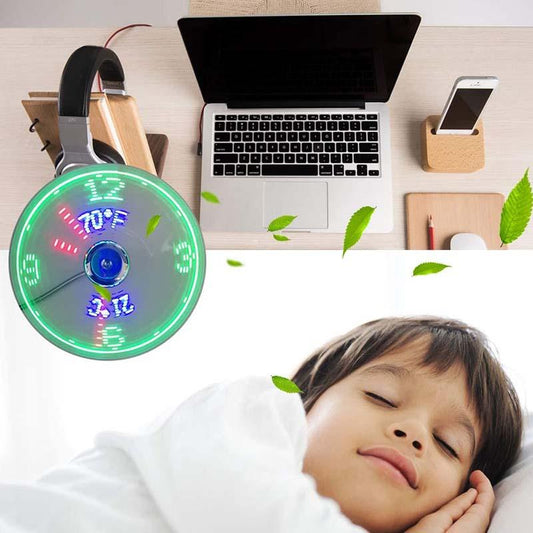 🔥2025 Heiße Produkte 🔥USB-Ventilator mit LED-Uhrbeleuchtung