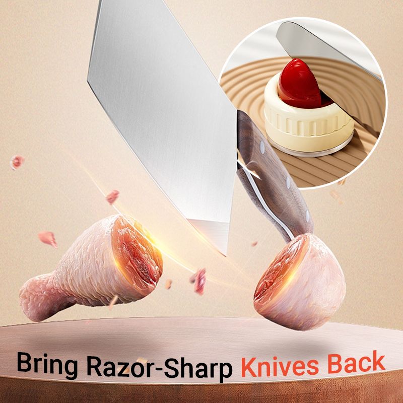 📢⏰ 50% RABATT! 🔪 Mini-Messerschärfer mit Saugnapf – 2 Schleifstufen, für alle Messer, 10 Sekunden 🧲✨