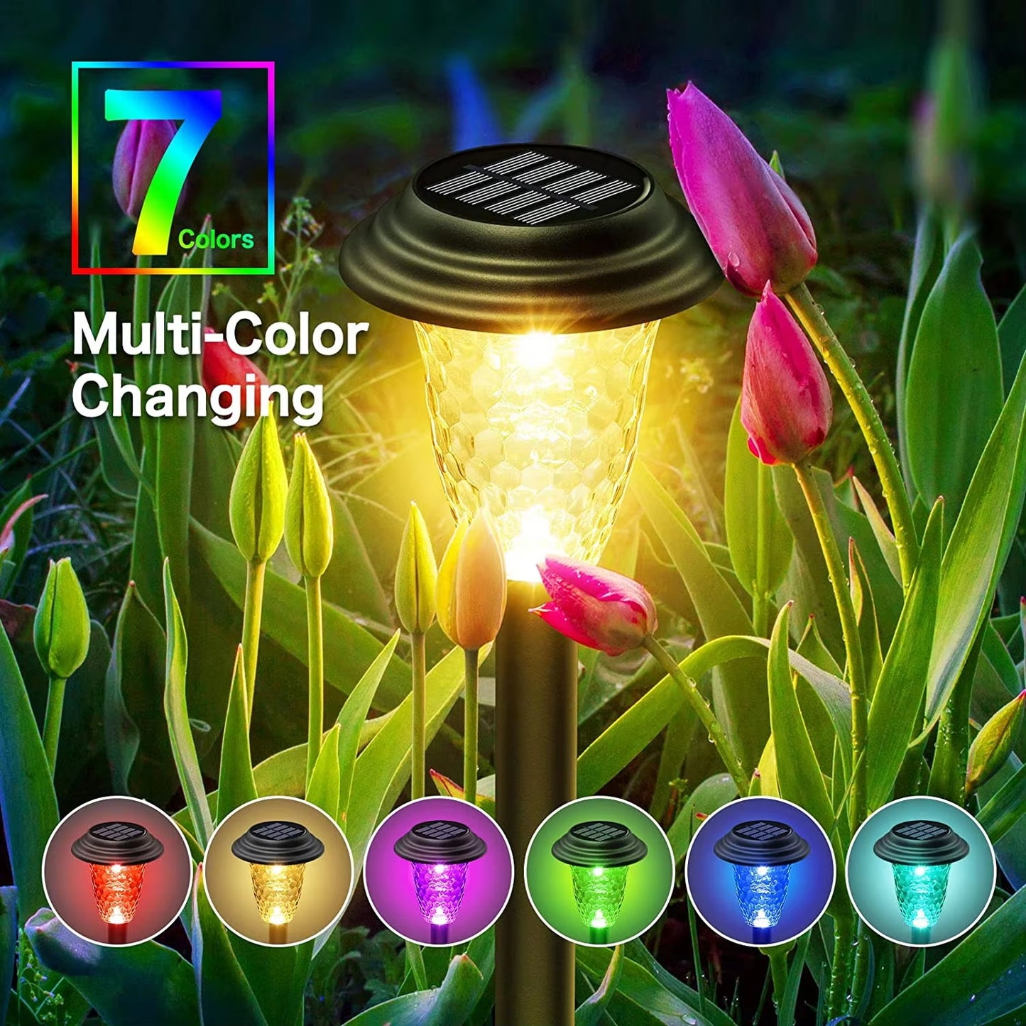 RGB-Solarleuchten für Gartenwege