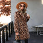 Mittellange Jacke mit Leopardenmuster für Damen