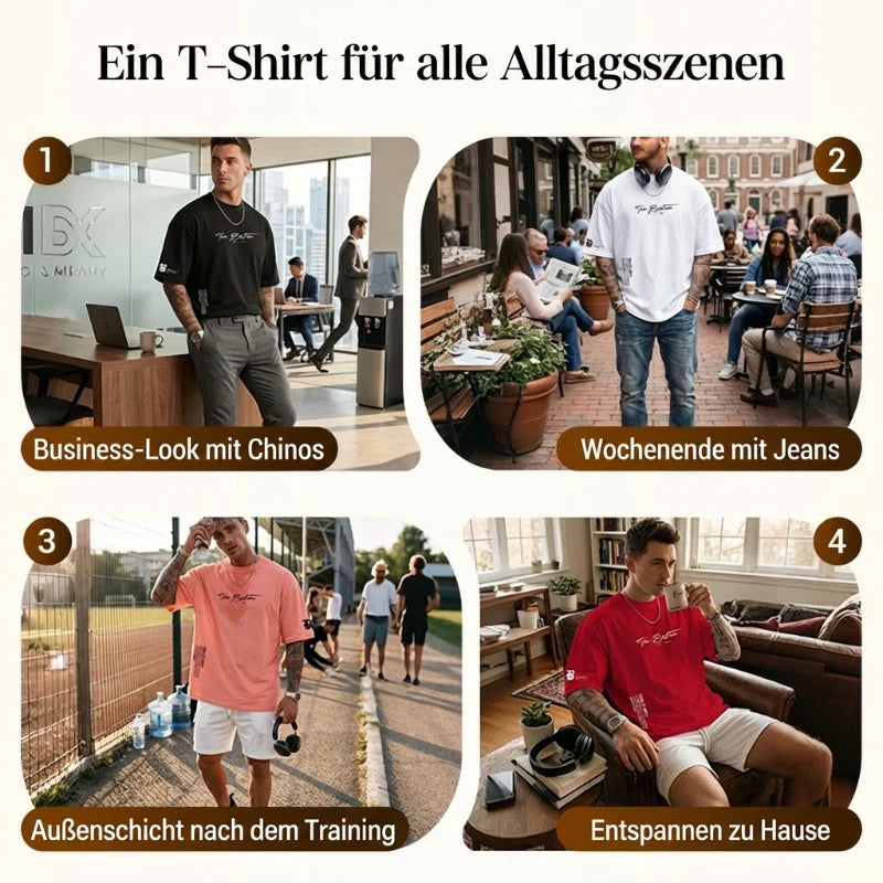 👕🏙️ 50% RABATT JETZT! Herren Urban Style Loose Fit T-Shirt – Premium Baumwollmix, Lässiger Oversize-Schnitt & Grafikdruck ✨
