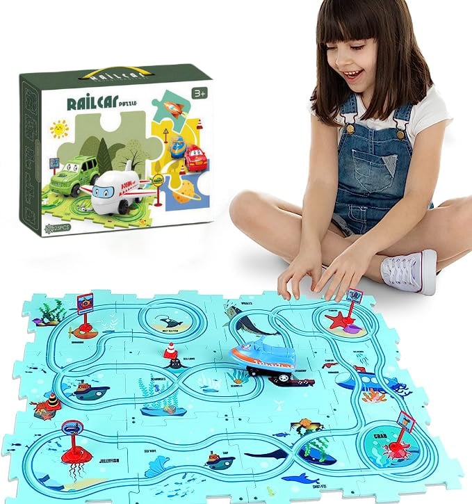 🔥Solange der Vorrat reicht 40 % Rabatt!🧩Kinder Lernspielzeug Puzzle-Autobahn-Spielset🧩